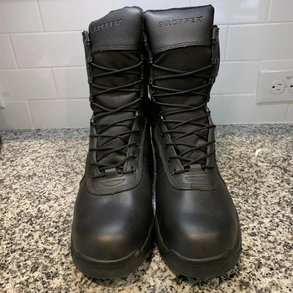 Propper Boots Mens Size 13M Black Waterproof Combat Tactical Side Zip F4529